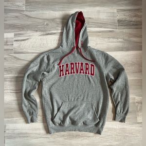 Vintage Harvard College Hoodie Stadium Athletics Medium Grey
